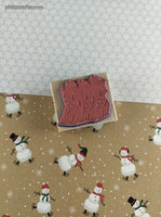 Vintage Stamp Me Tender Christmas Caroloing Cats Wooden Block/Rubber Stamp