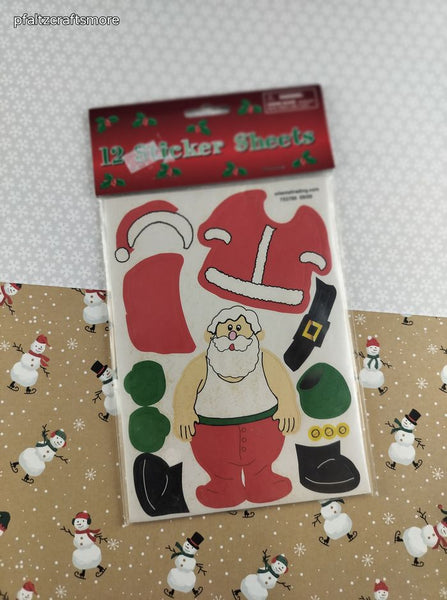 Vintage Oriental Trading Christmas Santa Claus Dress-Up Sealed Pack/12 Sticker Sheets, New