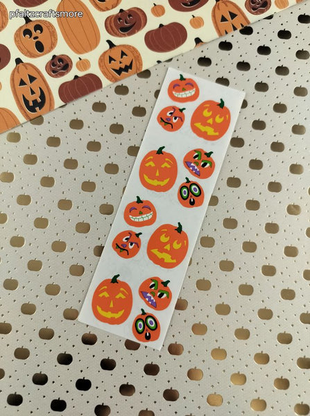 Vintage 1995 Mrs. Grossman's Halloween Silly Pumpkins Full Sticker Sheet, Unused