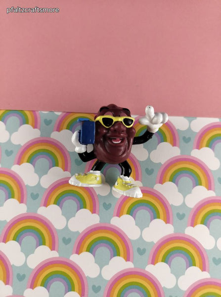 Vintage 1980's California Raisins Musical Boombox PVC Miniature Toy, Nice & Clean
