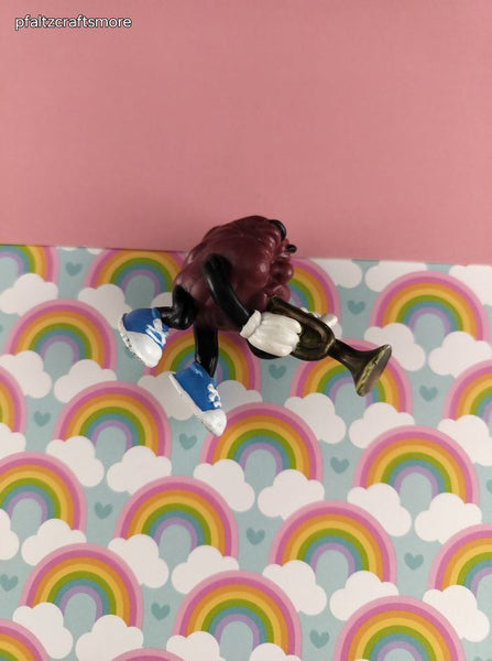 Vintage 1980's California Raisins Musical Trumpet PVC Miniature Toy, Nice & Clean