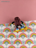 Vintage 1980's California Raisins Skateboarding PVC Miniature Toy, Nice & Clean