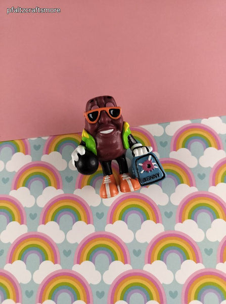 Vintage 1980's California Raisins Benny PVC Miniature Toy, Nice & Clean