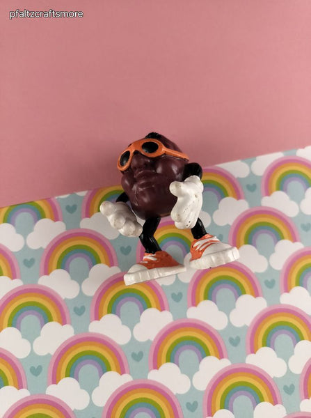 Vintage 1980's California Raisins Orange Sunglasses PVC Miniature Toy, Nice & Clean