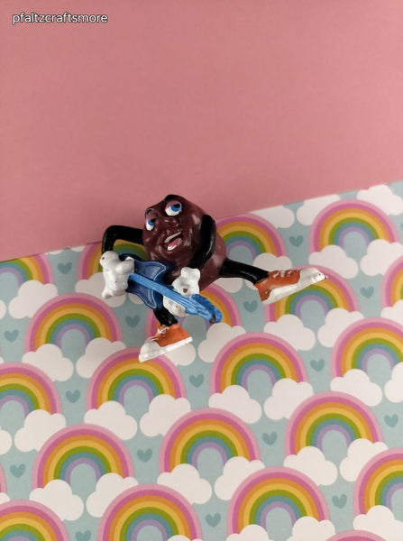 Vintage 1980's California Raisins Musical Guitar PVC Miniature Toy, Nice & Clean