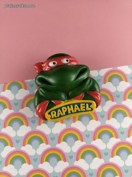Vintage 1980's TMNT Raphael Burger King Suction Cup Plastic Miniature Toy