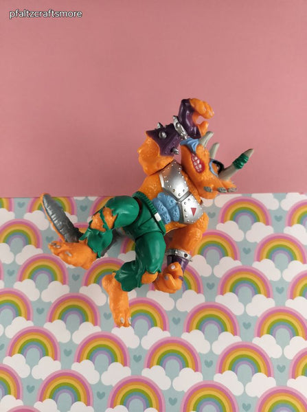 Vintage 1990's TMNT Playmates Mirage Studio Action Figure Pose-able Triceraton Toy