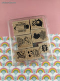 Vintage 1992 Stampin' Up! Rewards Wooden Block/Rubber Stamp Set/7