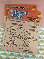 Vintage 1983 How to Draw Bugs Bunny Mickey Mouse Softcovers, Set/2