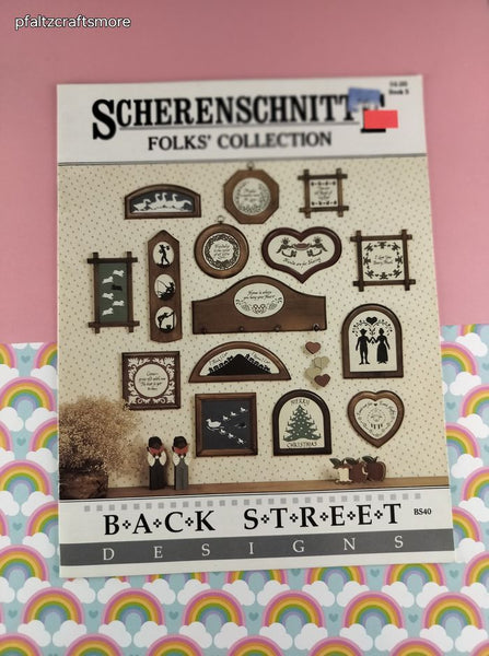 Vintage 1985 Scherenschnitte Folks' Collection Counted Cross Stitch Softcover Booklet