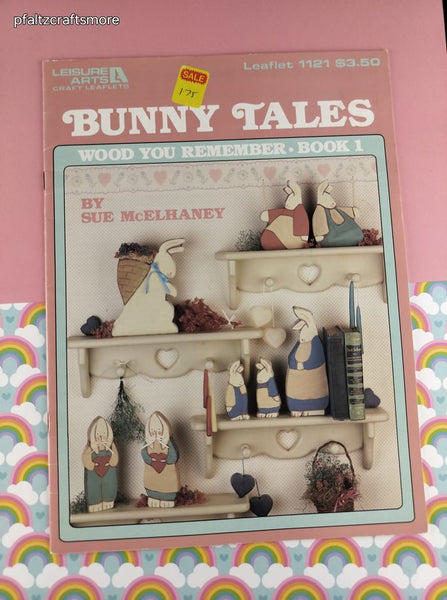 Vintage 1987 Leisure Arts Bunny Tales Wood You Remember Counted Cross Stitch Softcover Booklet