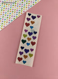 Vintage Sandylion SHINY Rainbow Hearts Full Sticker Sheet, Partially Used