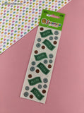 Vintage Sandylion Stickers, Prismatic SHINY Dollars Cents, 1 Sheet New & Sealed