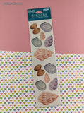 Vintage Frances Meyer FMI Pastel Shells Stickers, 4 Sheets New & Sealed
