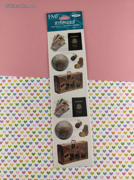 Vintage Frances Meyer FMI Travel Stickers, 4 Sheets New & Sealed