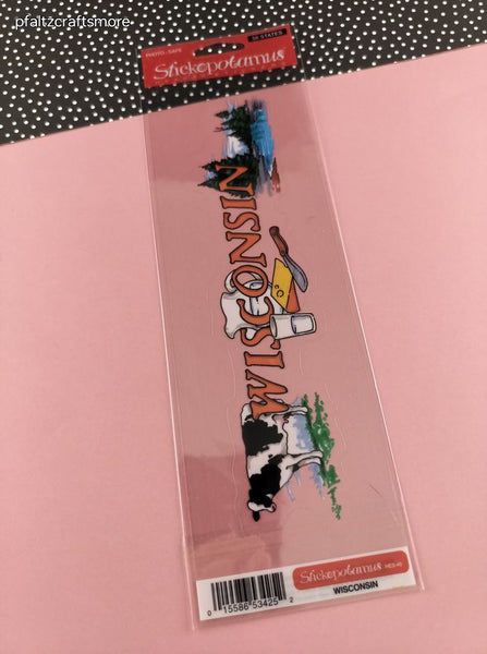 Vintage Stickopotamus Stickers, 50 States: Wisconsin, 1 Sheet/Sticker New & Sealed