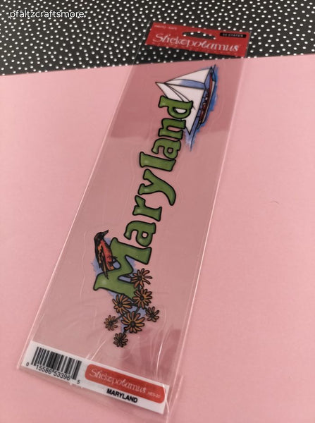 Vintage Stickopotamus Stickers, 50 States: Maryland, 1 Sheet/Sticker New & Sealed