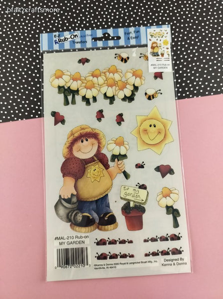 Vintage Royal & Langnickel E-Z Rub-on Transfer My Garden #MAL-210 NEW