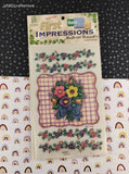 Vintage Provo Craft First Impressions Rub-on Transfer Floral Garden Set/2 NEW