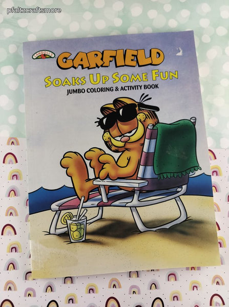 Vintage 1996 Landoll's Garfield Soaks Up Some Fun Jumbo Coloring & Activity Softcover