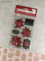 Holiday Time Christmas SPARKLE 3-Dimensional Sticker Pack, New/Sealed