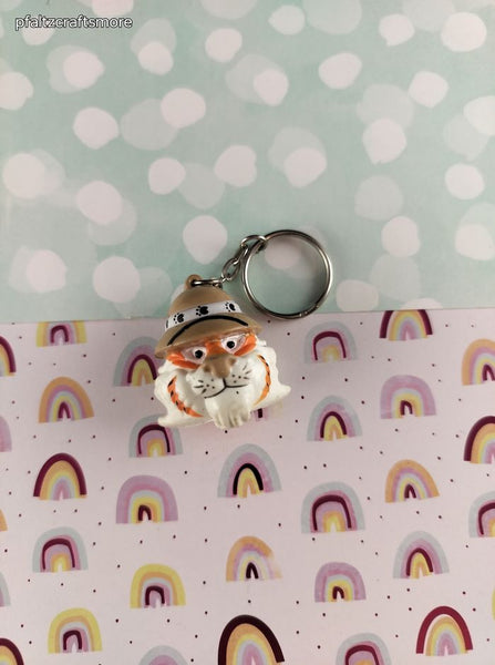 Vintage 1997 Exxon Tony the Tiger Safari 1.5" Keychain, Nice & Clean