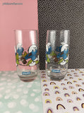 Vintage 1983 Smurfs Collector's Glass Tumblers Set/2, Like New