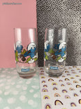 Vintage 1983 Smurfs Collector's Glass Tumblers Set/2, Like New
