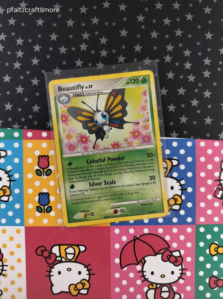 Pokemon TCG - Beautifly Platinum Rare Non-Holo Pokemon Card 21/127 - MP