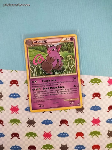 Pokemon TCG - Grumpig Triumphant Rare Non-Holo Pokemon Card 23/102 - VG