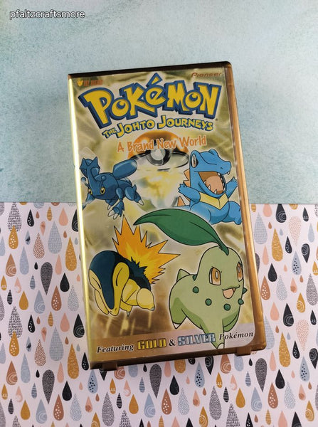 Vintage 2001 Pokemon the Johto Journeys A Brand New World Plastic Case VHS Tape, Like New