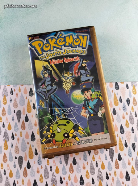 Vintage 2001 Pokemon the Johto Journeys Mission Spinarak Plastic Case VHS Tape, Like New