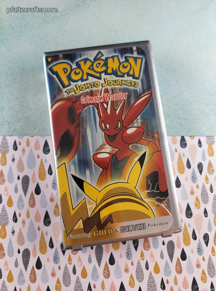 Vintage 2001 Pokemon the Johto Journeys Crimson Warrior Plastic Case VHS Tape, Like New