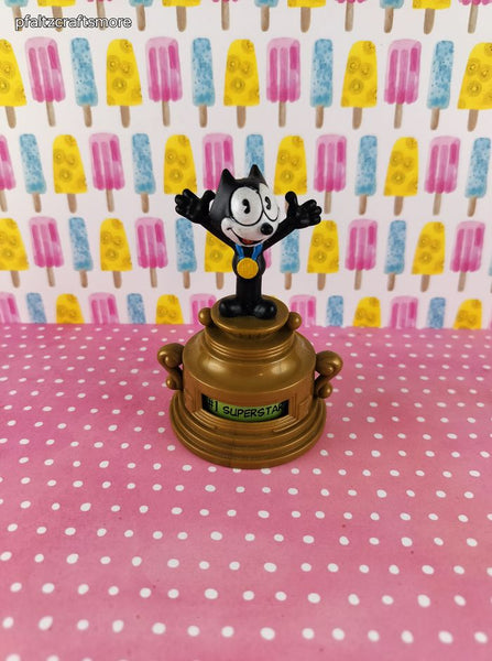 Vintage Wendy's Kids Meal Felix the Cat Trophy Spinner Toy, Nice & Clean