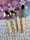 Vintage Northland Christmas Trees Flatware Silverware Knife Fork Spoons Set/4