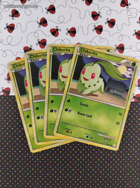 Pokemon TCG - Set/4 Chikorita HeartGold SoulSilver Common Pokemon Cards 59/123 - LP
