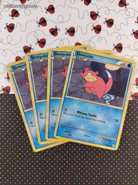 Pokemon TCG - Set/4 Slowpoke HeartGold SoulSilver Common Pokemon Cards 81/123 - LP