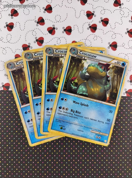 Pokemon TCG - Set/4 Croconaw HeartGold SoulSilver Uncommon Pokemon Cards 38/123 - LP