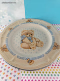 Vintage Tienshan Stoneware Country Bear 10.75" Dinner Plates Set/2, Like New