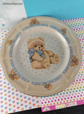 Vintage Tienshan Stoneware Country Bear 10.75" Dinner Plates Set/2, Like New