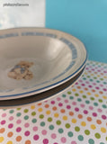Vintage Tienshan Stoneware Country Bear 7" Soup/Cereal Set/2, Like New