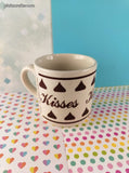 Vintage 1980 Hershey's Kisses Ceramic Brown & Cream Coffee Mug