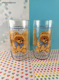 Vintage Tienshan Country Bear Glass Tumblers Set/2, Like New