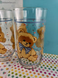 Vintage Tienshan Country Bear Glass Tumblers Set/2, Like New