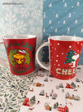 Peanuts Snoopy & Woodstock Christmas Mugs Gibson Oversees Set/2