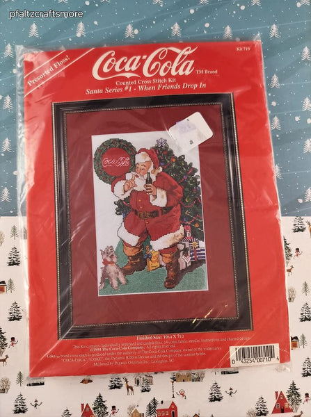 Vintage Christmas Coca-Cola Santa Series #1 Counted Cross Stitch Kit NEW