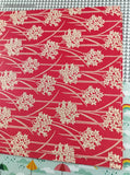 Vintage Artfaire Red White Floral Wrapping Paper Gift Wrap, Single Sheet 20" x 30"