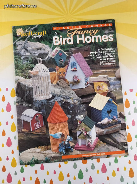 Vintage 1992 The Needlecraft Shop Fancy Bird Homes Plastic Canvas Softcover Booklet Like New