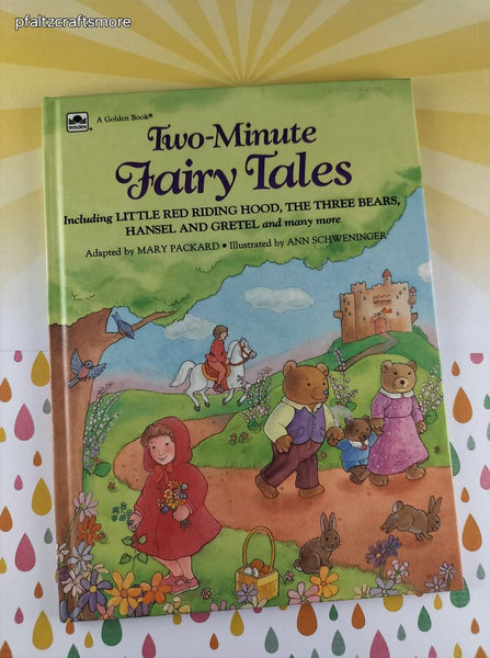 Vintage 1988 1st Printing Two-Minute Fairy Tales Golden Hardcover, Like New