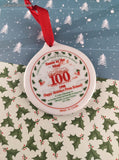 Vintage 1998 Santa at the Map 100th Anniversary Happy Holidays From Eckerd Ceramic Ornament